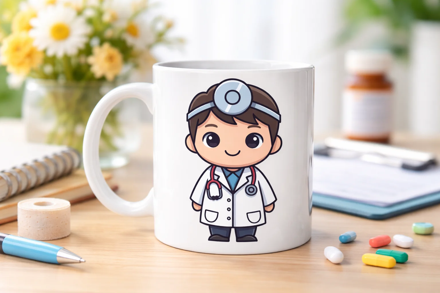 Northcity Sevimli Doktor Tasarımlı Porselen Kupa - Doktor Hediyes