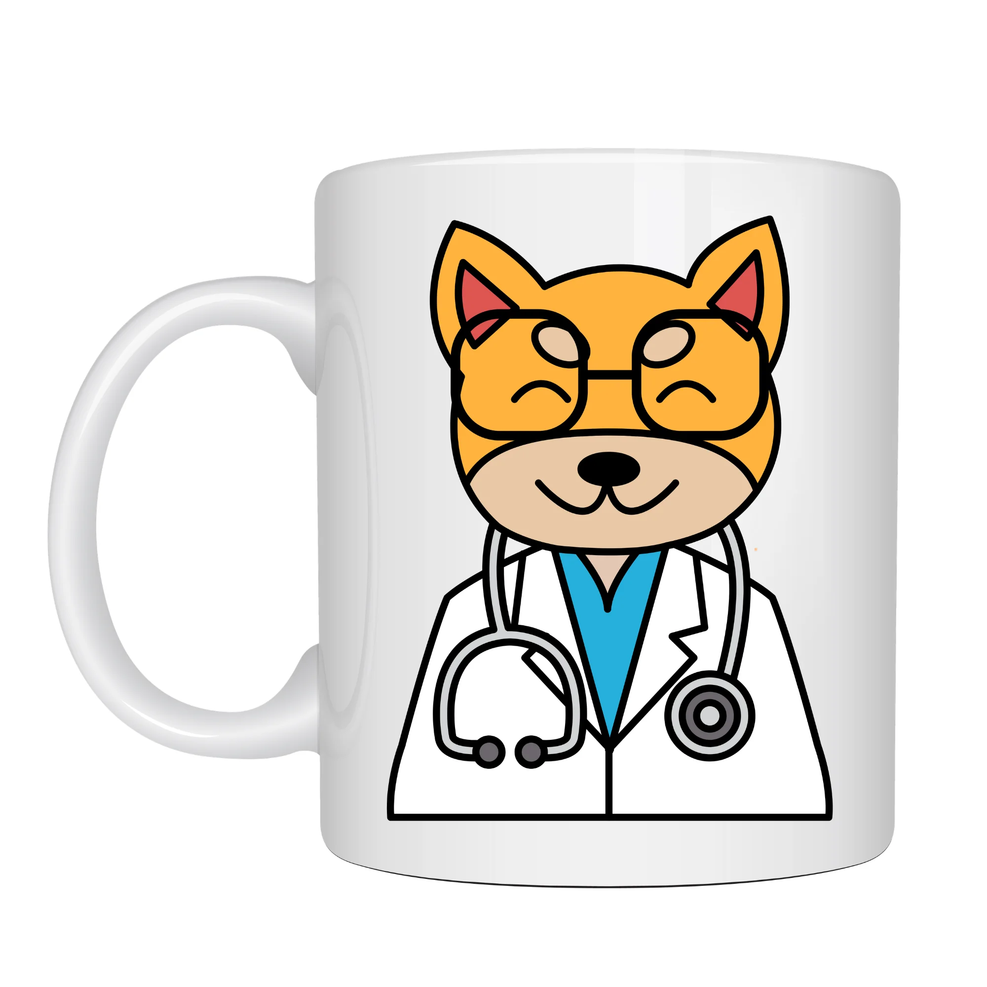 Northcity Sevimli Doktor Kedi Porselen Kupa MODEL 174 - Kahve Kup