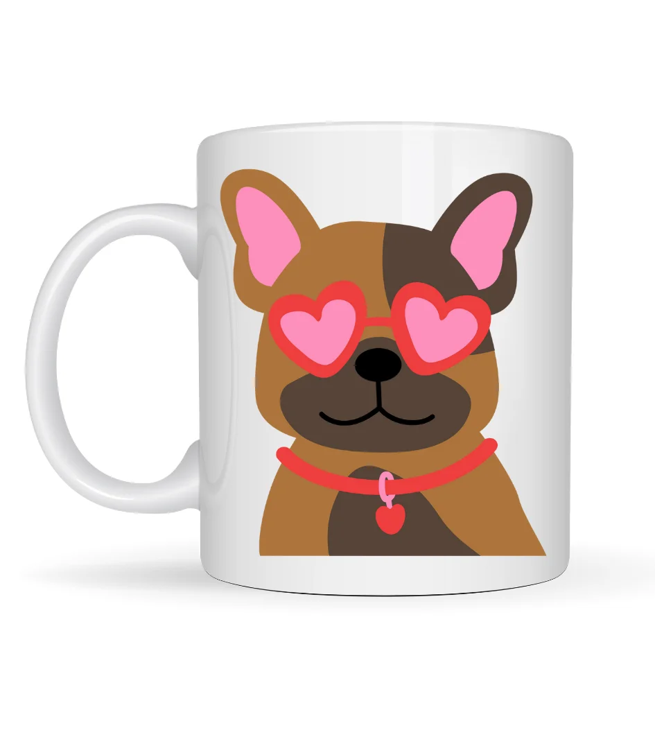 Northcity Sevimli French Bulldog Desenli Porselen Kupa – Kalpli G