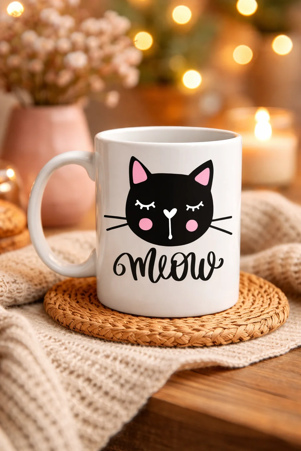 Northcity Sevimli Kedi Desenli Porselen Kupa Model 63 – “Meow” Ya