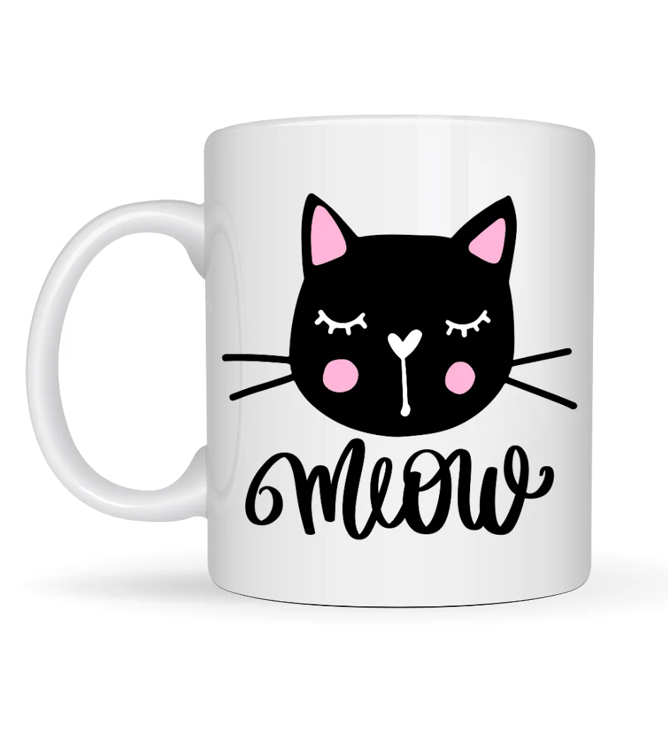 Northcity Sevimli Kedi Desenli Porselen Kupa Model 63 – “Meow” Ya