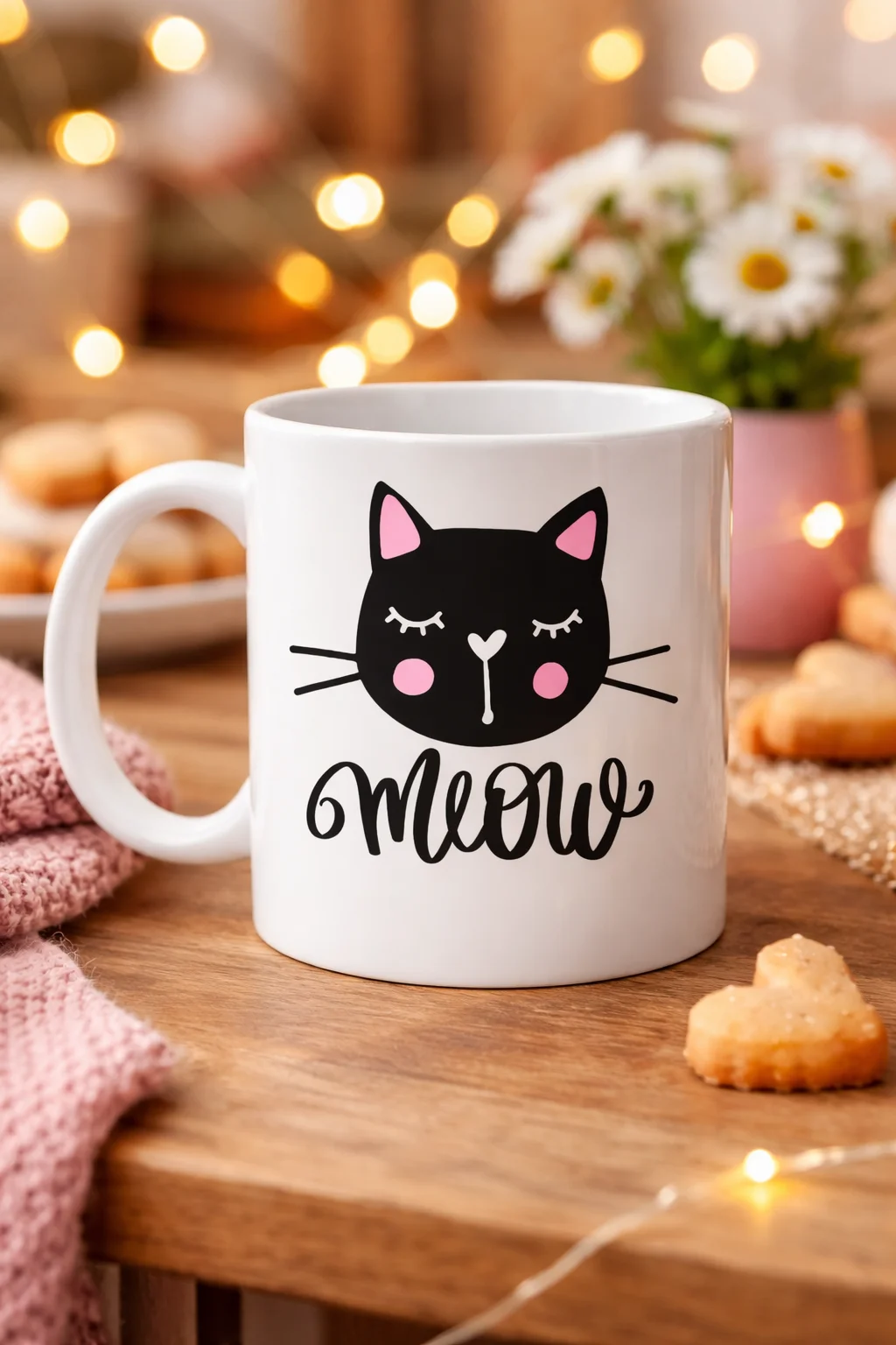 Northcity Sevimli Kedi Desenli Porselen Kupa Model 63 – “Meow” Ya