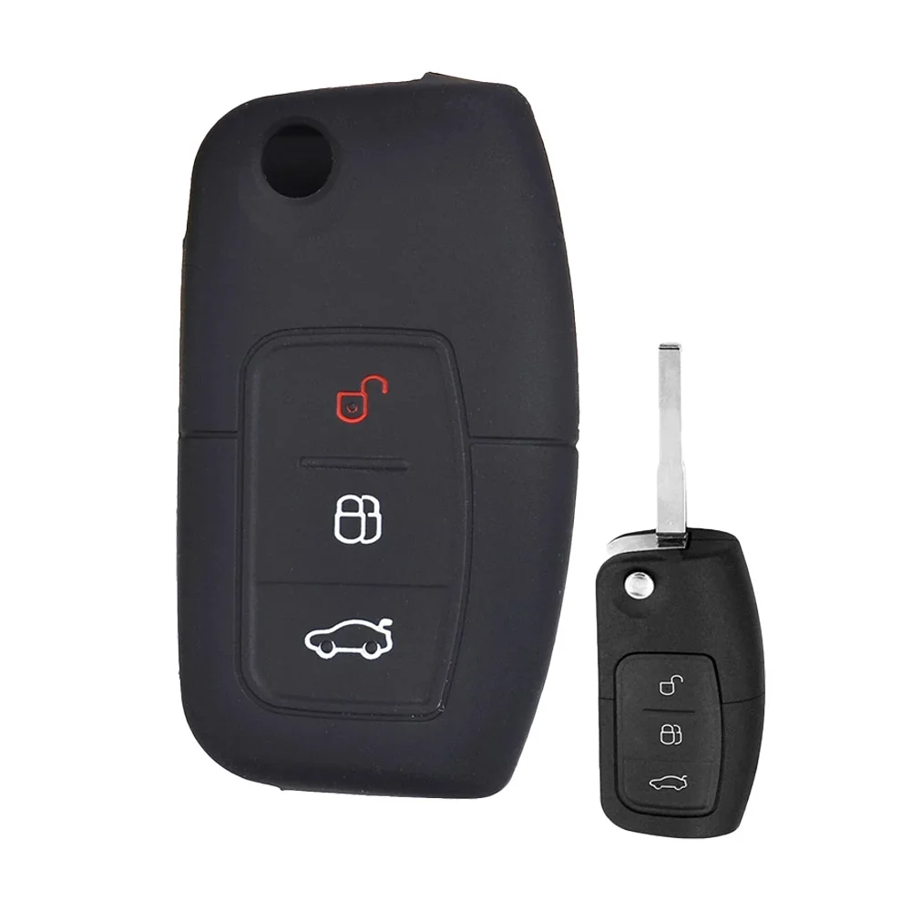 Silikon Oto Anahtar Kumanda Kabı Kılıfı - Ford Uyumlu (Fiesta, Focus, Mondeo, B-Max, C-Max)