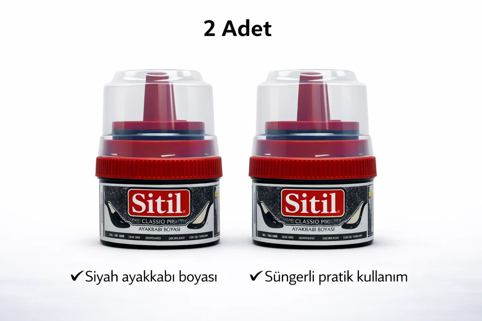 Sitil Classic Siyah Ayakkabı Boyası Parlatıcı Süngerli 2 Adet - Anında Parlaklık ve Bakım