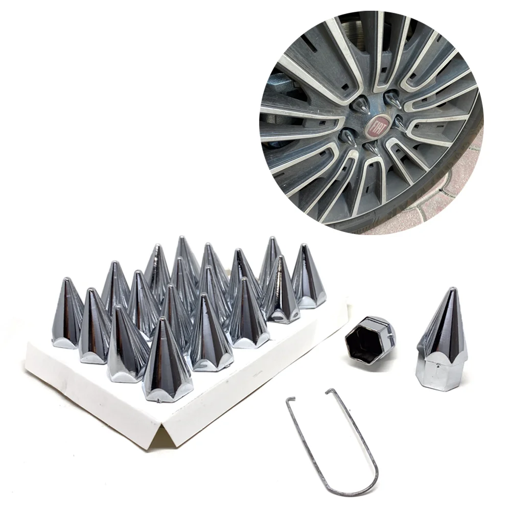 Sivri Bijon Kapağı Sökme Aparatlı Krom 19mm - 1. Kalite ABS Set