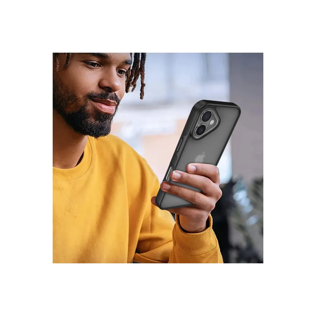 Northcity Siyah iPhone 16 Kılıfı - Elegant Kapak ve Slim Fit Yüksek Kaliteli TPU Koruma