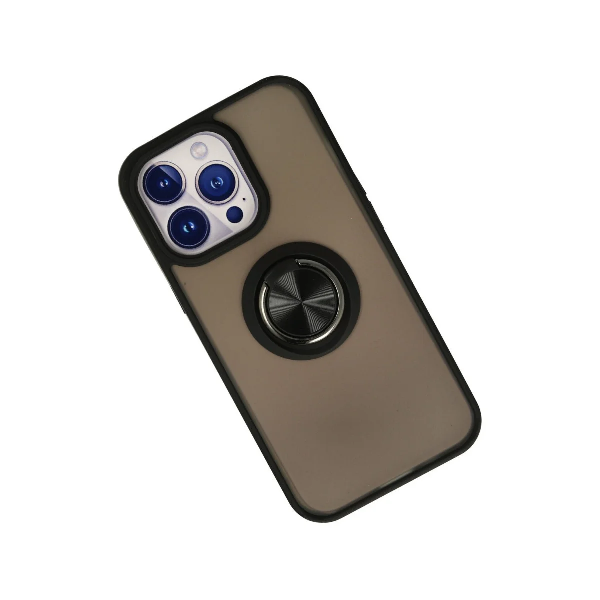 Northcity Siyah Montreal Yüzüklü Silikon Kılıf - iPhone 13 Pro Max İçin Maksimum Koruma ve Stand Özelliği