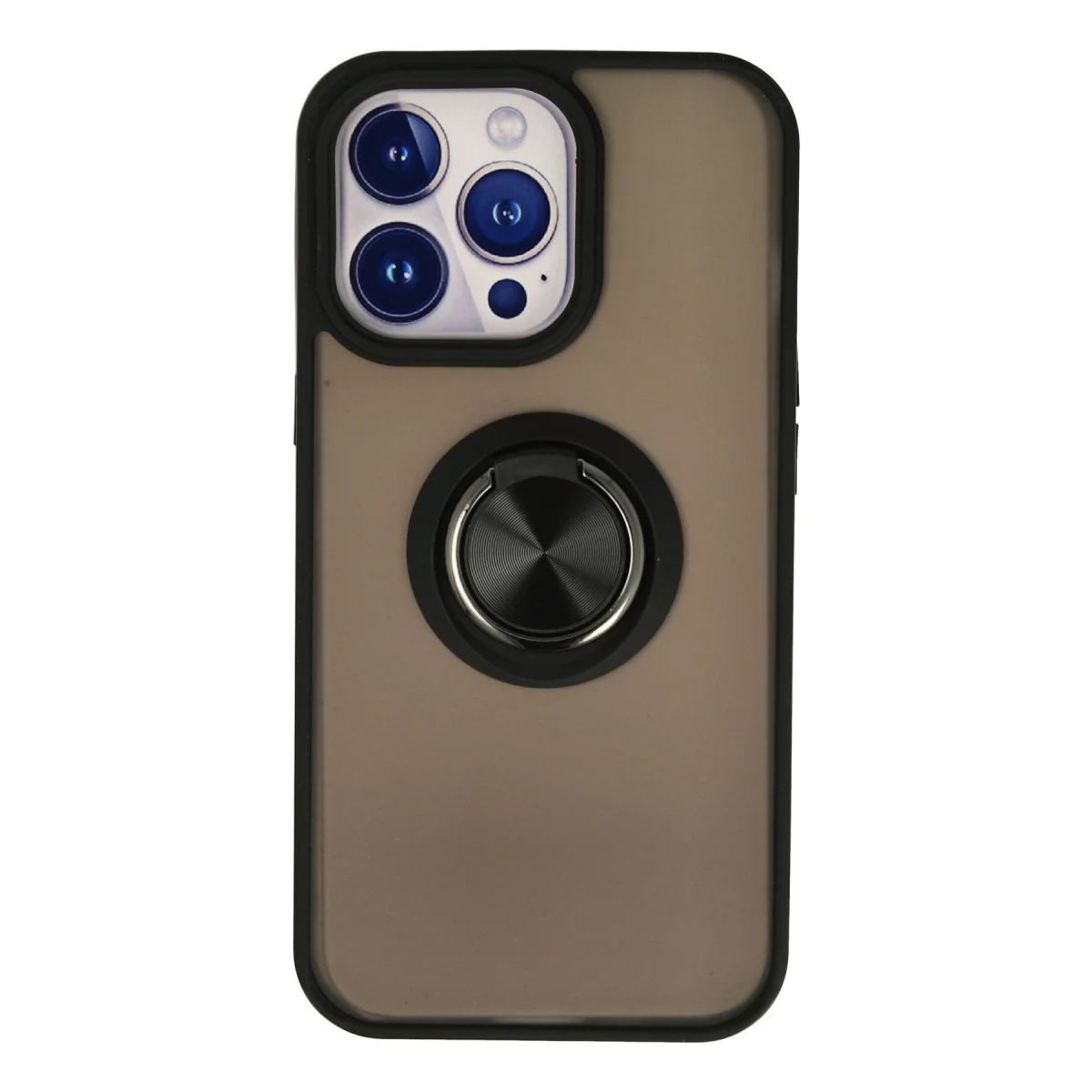 Northcity Siyah Montreal Yüzüklü Silikon Kılıf - iPhone 13 Pro Max İçin Maksimum Koruma ve Stand Özelliği