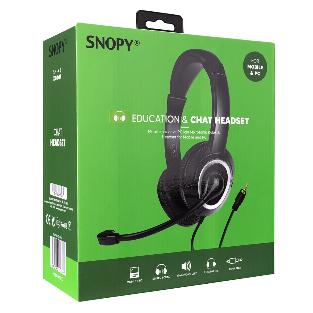 Northcity SNOPY SN-X4 X-ZOOM Kablolu 3.5mm Kulaklık - Çağrı Merkezi ve Ofis İçin Profesyonel Ses Çözümü