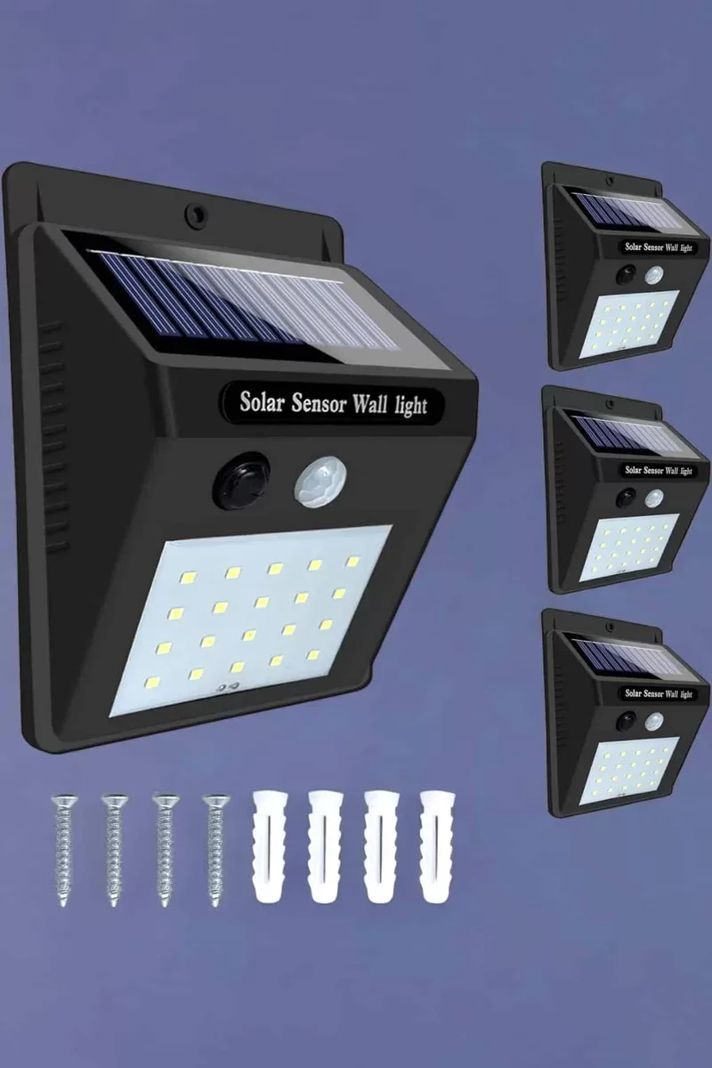 Solar Lamba Hareket Sensörlü Led Avlu Bahçe Işıklandırma