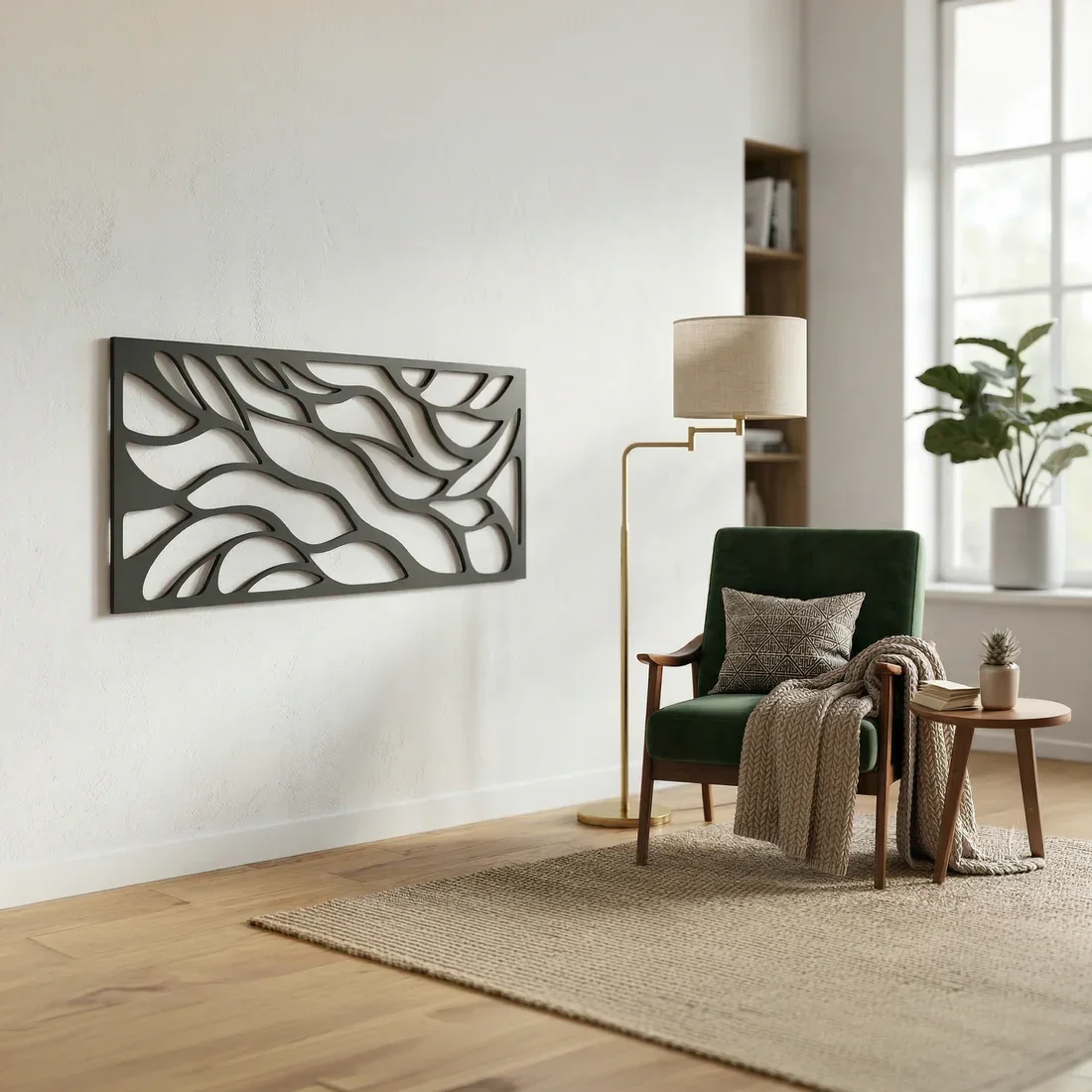 Northcity Soyut Desenli MDF Lazer Kesim Modern Minimal Duvar Tabl