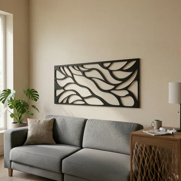 Northcity Soyut Desenli MDF Lazer Kesim Modern Minimal Duvar Tabl