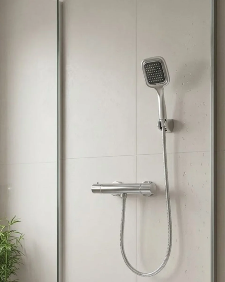 Northcity Spiral Hortumlu 4 Kademeli Krem El Duşu Başlığı Banyo D