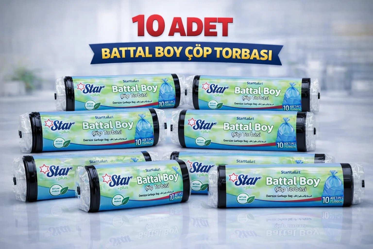 Northcity Star Plus Standart Büyük Boy Atık Poşeti 65x80 cm - 10 