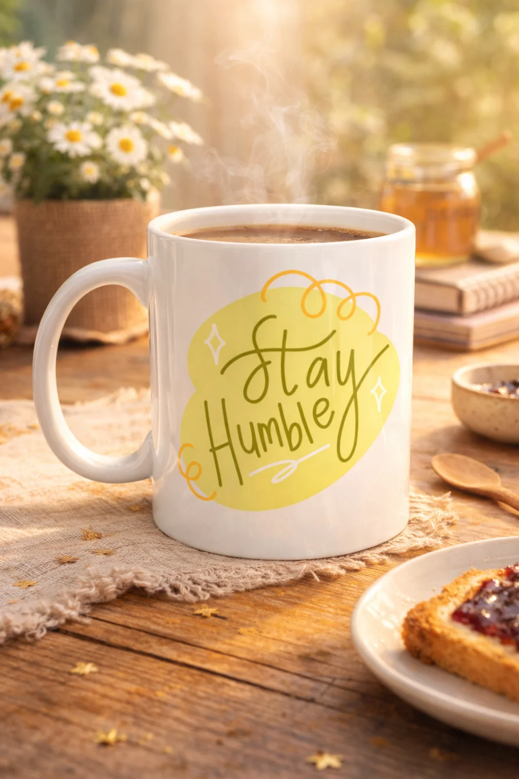Northcity Stay Humble Porselen Kupa | Minimal Motivasyon ve Şık K