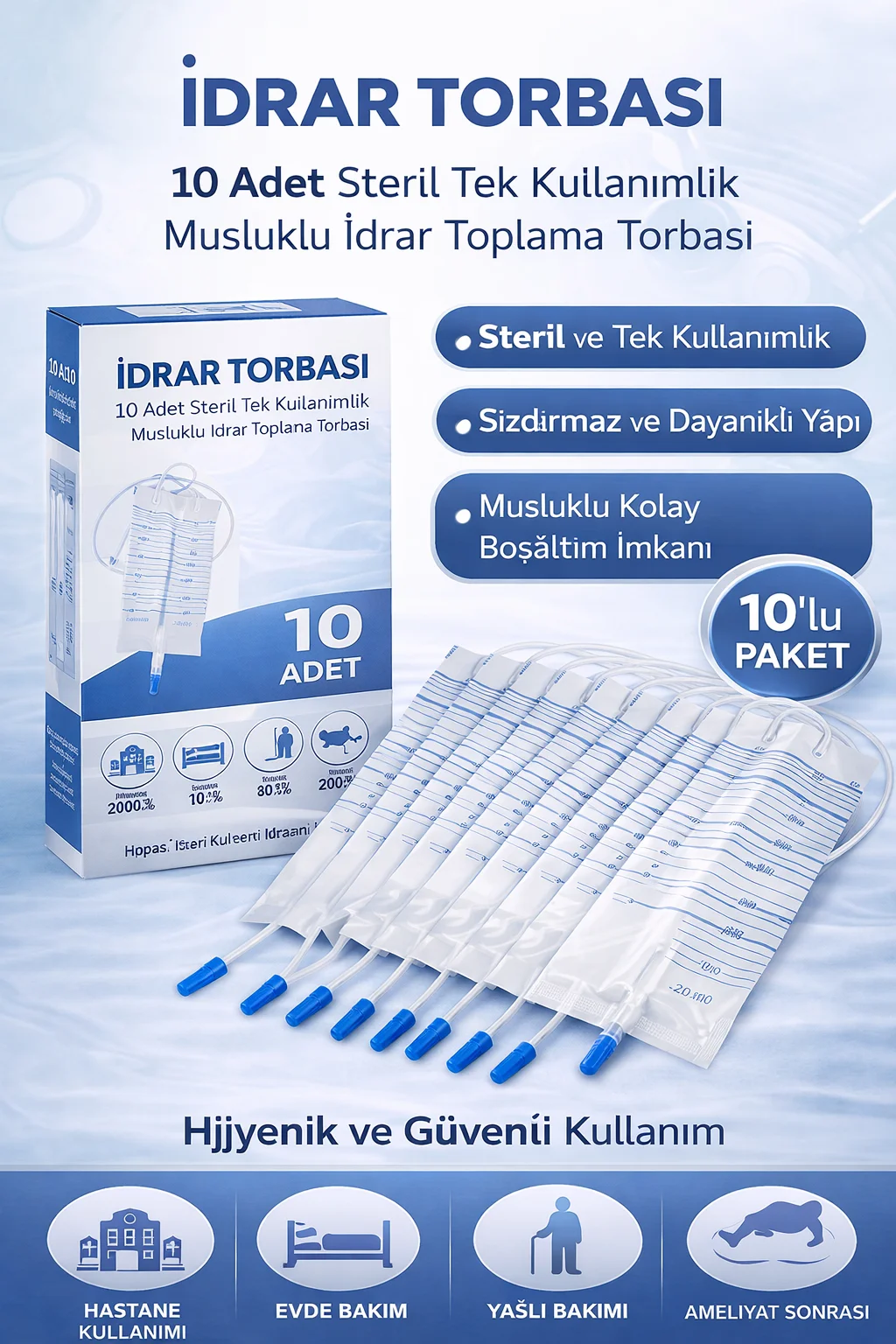 Northcity Steril İdrar Toplama Torbası 10 Adet - Hijyenik ve Güve