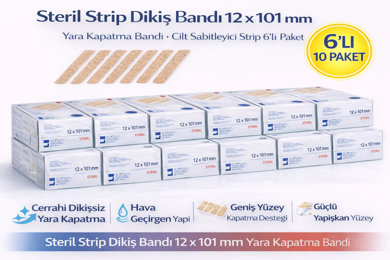 Northcity Steril Strip Dikiş Bandı 12x101 mm - Yara Kapatma ve Ci