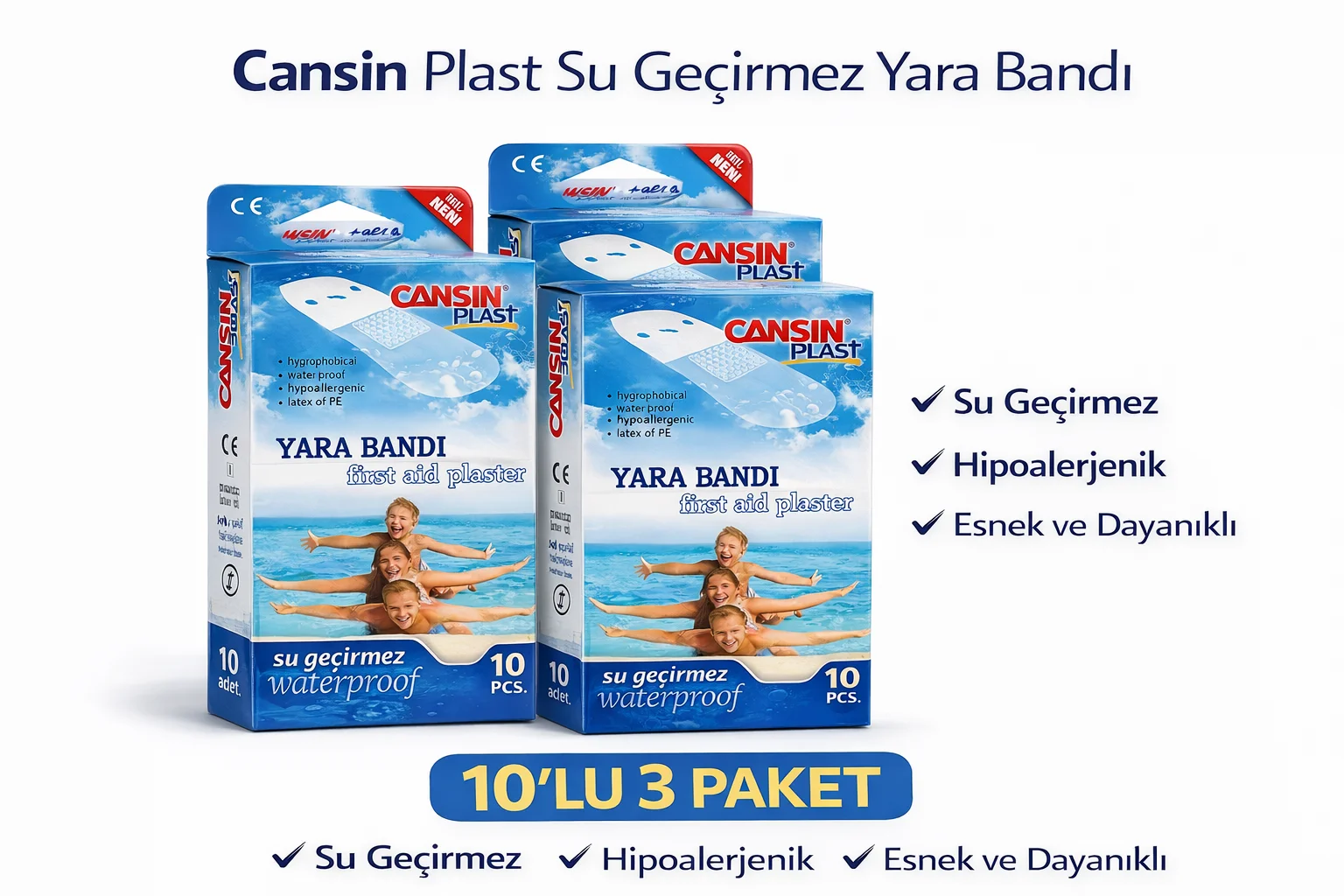 Northcity Su Geçirmez Yara Bandı Cansın Plast 30 Adet Waterproof 