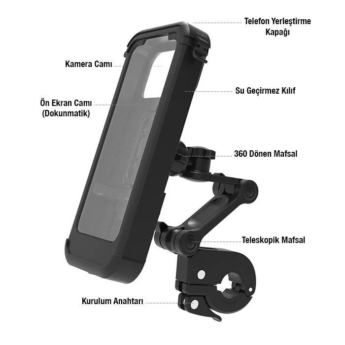 Northcity Su Geçirmez Motosiklet & Bisiklet Telefon Tutucu - Gido