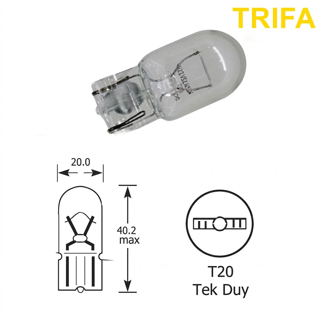 T20 Sarı Dipsiz Park Ampülü - 12V W3x16q WY21 Güçlü Işık Fiyatı, Yorumları ve Özellikleri