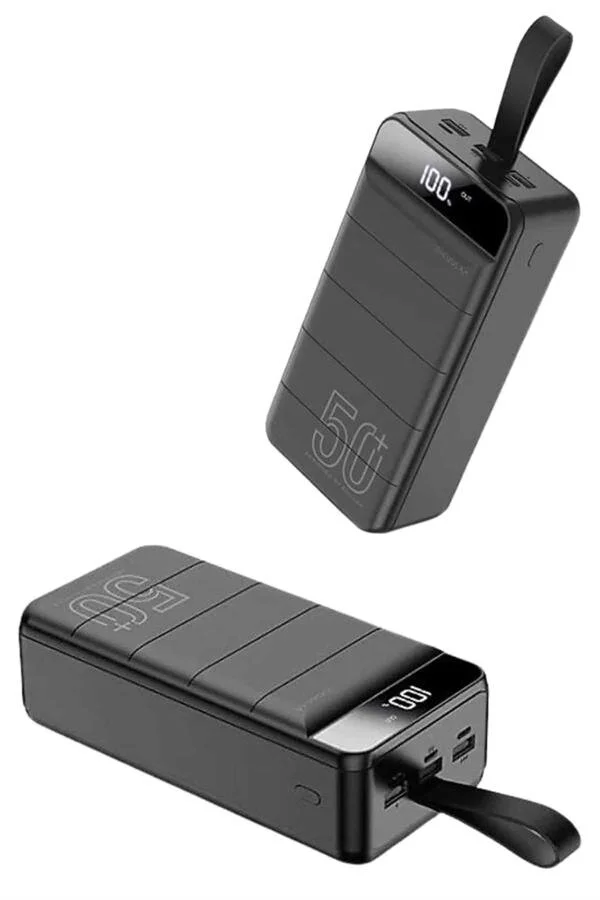 Taşınabilir 50.000 mAh Powerbank - 4 Girişli Hızlı Şarj & LED Gösterge