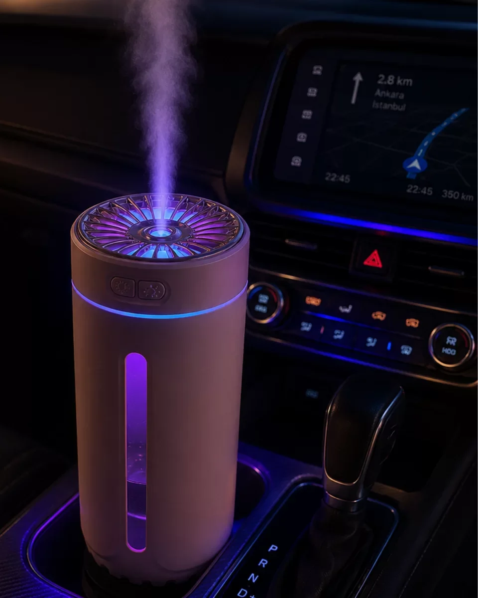 Taşınabilir Aromaterapi Difüzörü RGB Led Şarjlı Tasarım - 300ml Nemlendirici