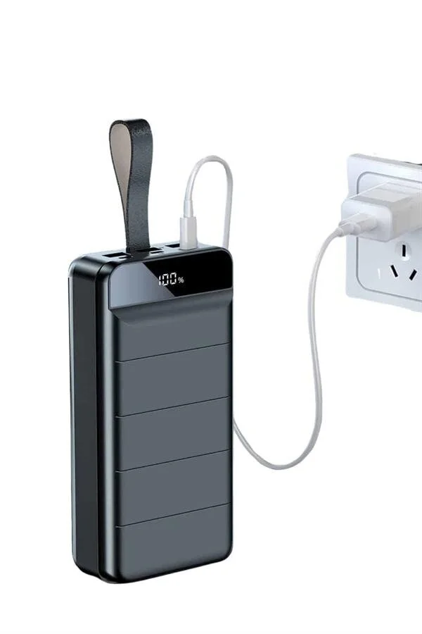 Taşınabilir 50.000 mAh Powerbank - 4 Girişli Hızlı Şarj & LED Gösterge