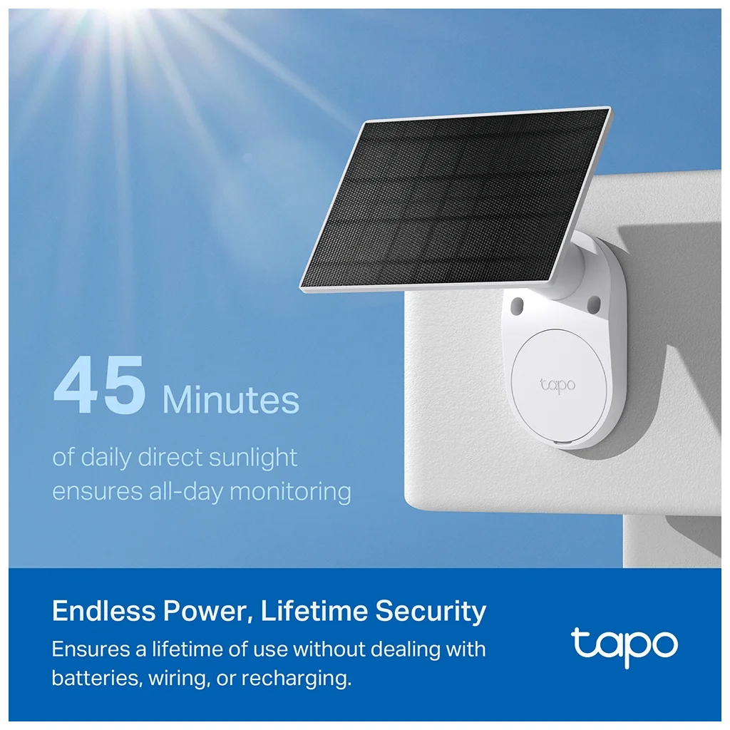 TP-LINK Tapo TC82 KIT 2K Güneş Enerjili Güvenlik Kamerası 9Mt. Renkli Gece Görüşü IP65 - Dış Mekan İçin Kusursuz Korum