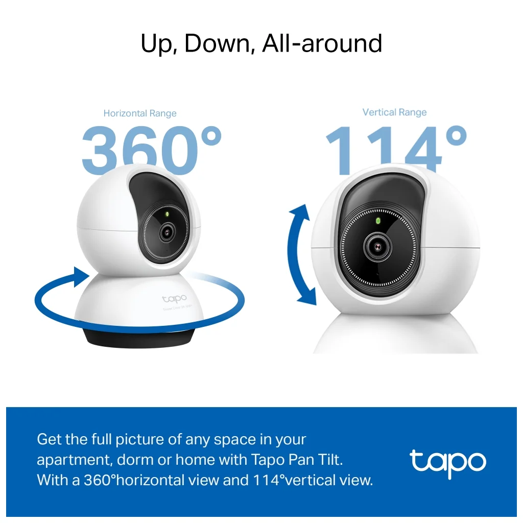 TP-LINK Tapo TC74 3K 50Mpix İç Mekan WiFi Güvenlik Kamerası - Gece Görüşü 360 Dönüşlü Yapay Zeka Destekli