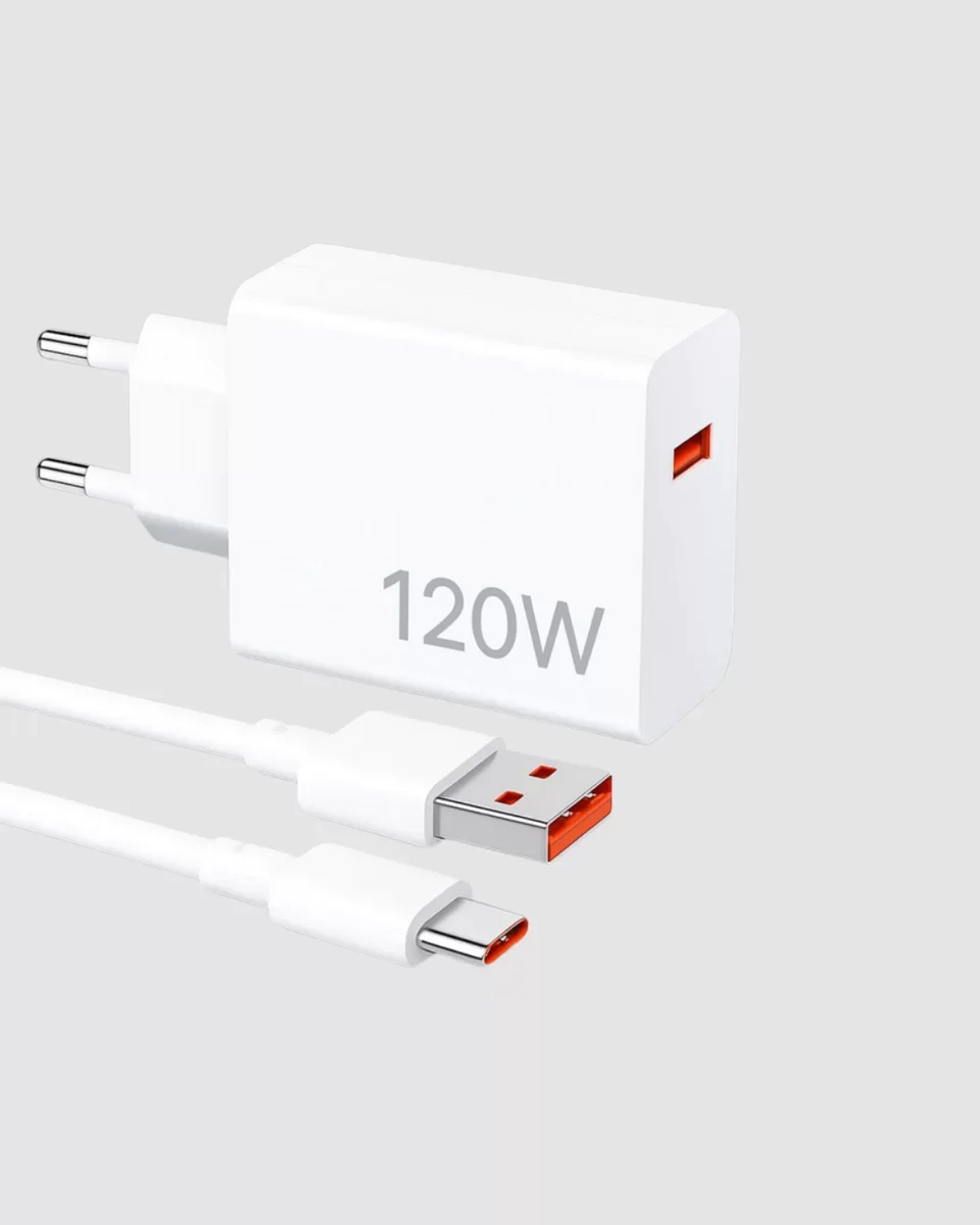 Turbo 120W Hızlı Şarj Adaptörü Type-C Kablolu - Cihazlarınızı Saniyeler İçinde Şarj Edin