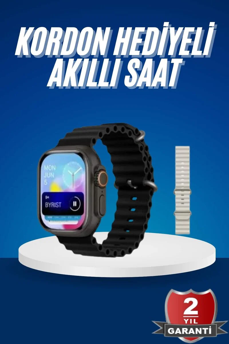 Ultra Akıllı Saat 49 mm Çift Kordonlu - Bluetooth Arama, Aktivite Takibi ve Bildirim Yönetimi