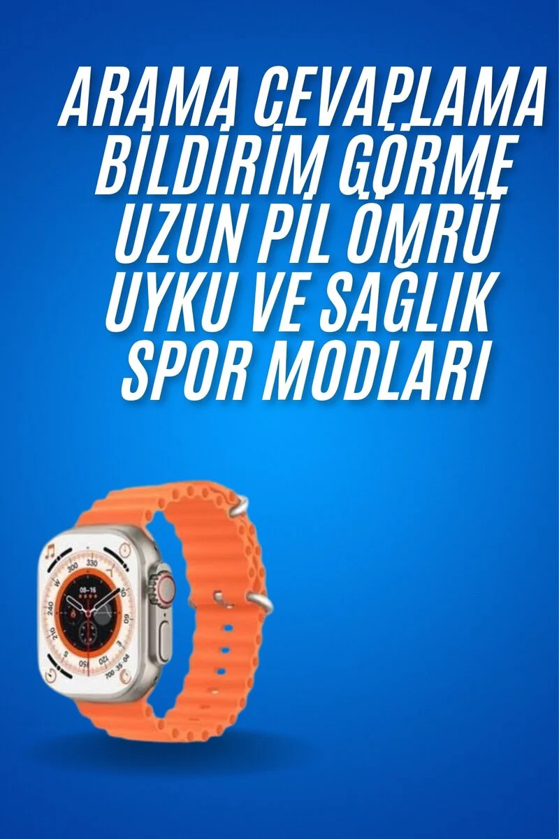 Ultra Akıllı Saat 49 mm Çift Kordonlu - Bluetooth Arama, Aktivite Takibi ve Bildirim Yönetimi