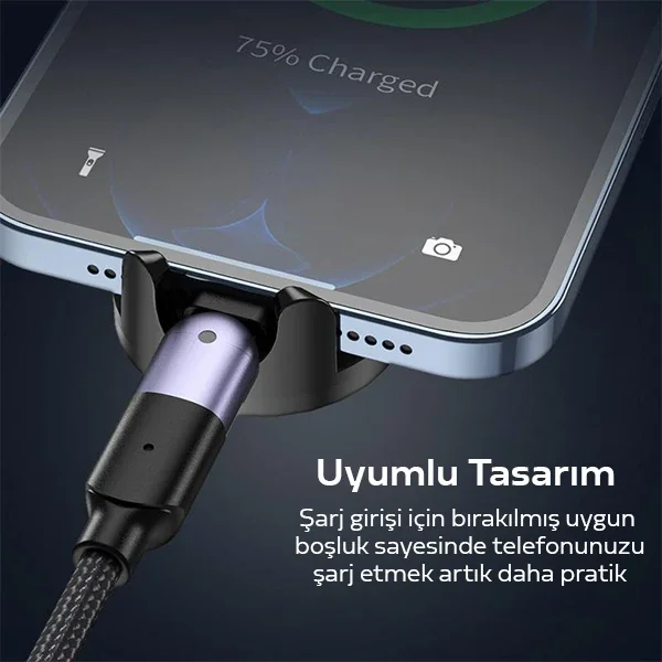 Universal Mıknatıslı Standlı Cep Telefon Araç Tutucu Aluminum - 360° Dönen Güçlü Magnet