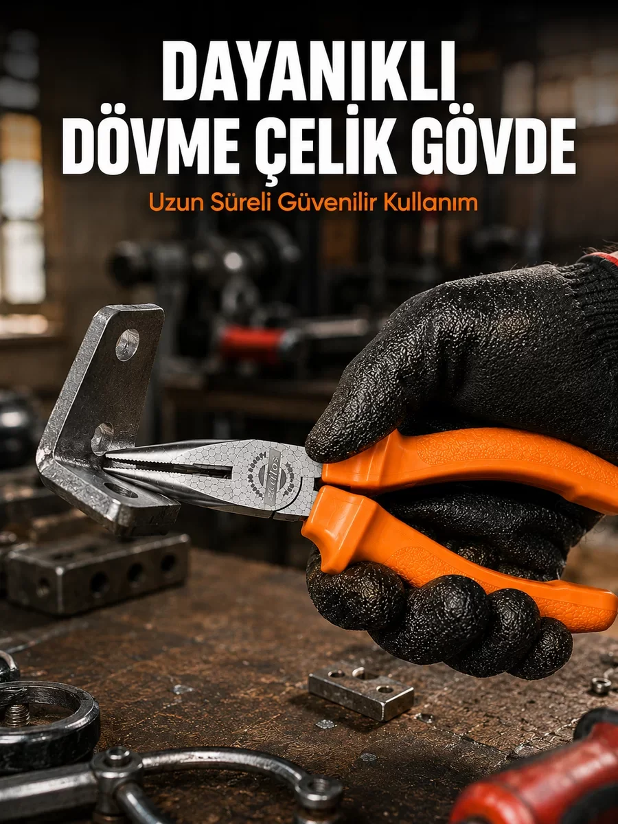 Northcity Uzun Çene Dövme Çelik Kargaburun - Hassas Kavrama ve Pe