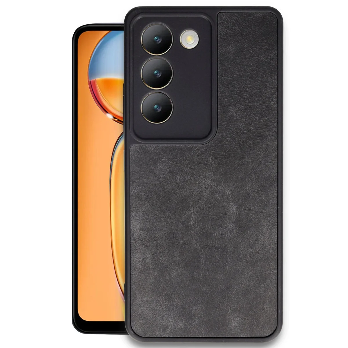 Northcity V30 Lite 4G Aras Deri Kapak Siyah - Premium Korumalı Kılıf