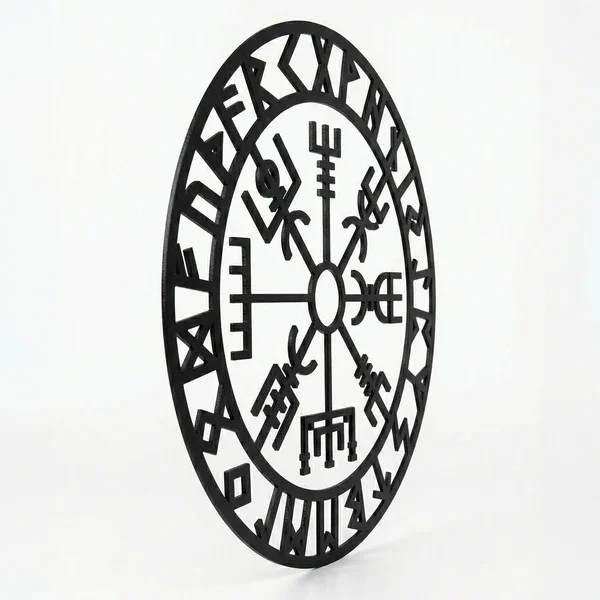 Northcity Viking Pusulası Vegvisir MDF Lazer Kesim Nordik Duvar T