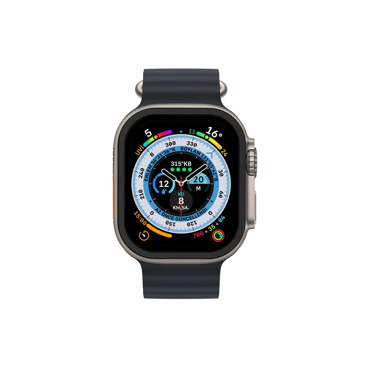 Northcity Watch Ultra 49mm Alüminyum Kasa Cam Ekran Koruyucu - Siyah