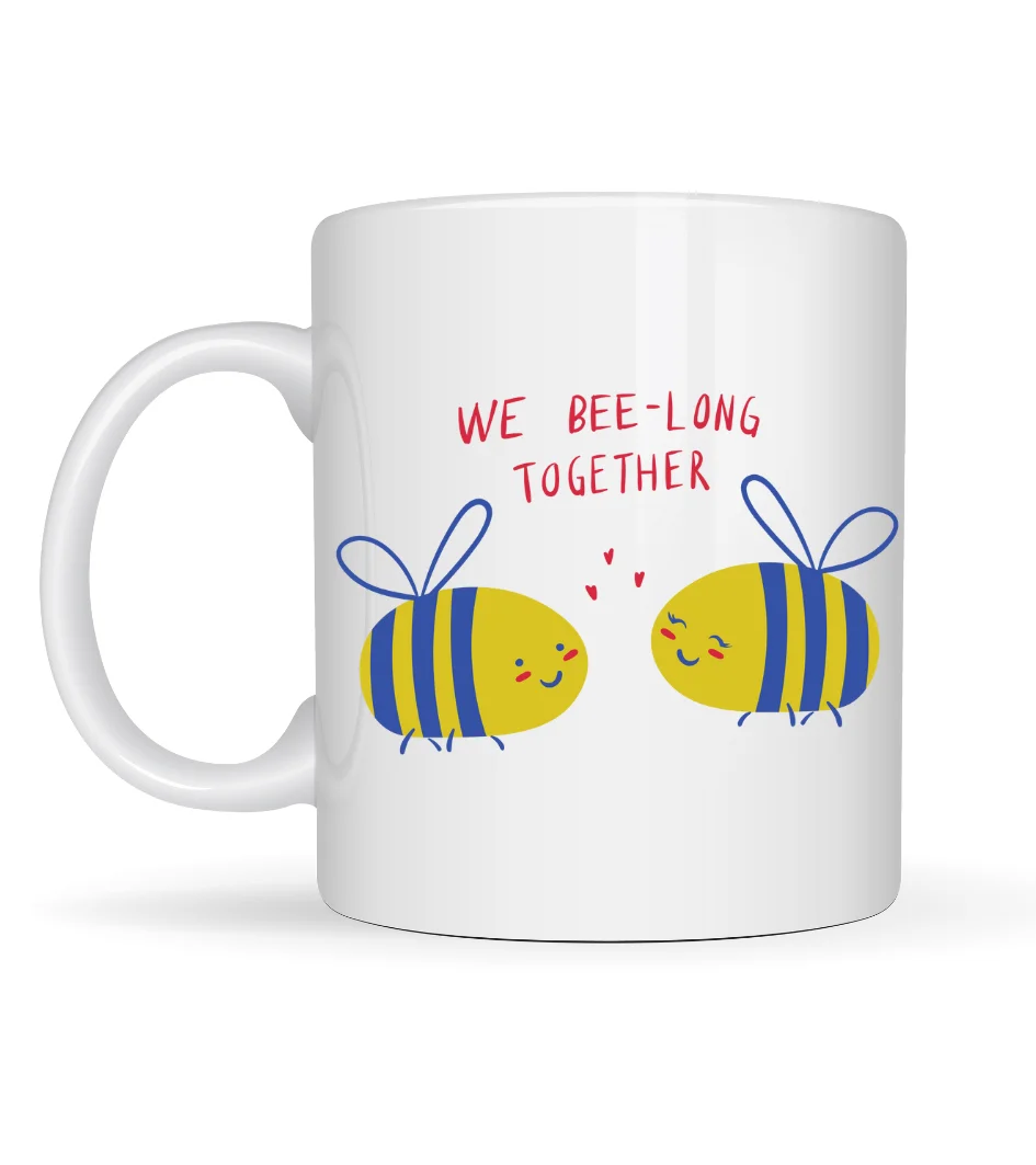 Northcity We Bee-Long Together Arı Tasarımı Porselen Kupa - Sevgi