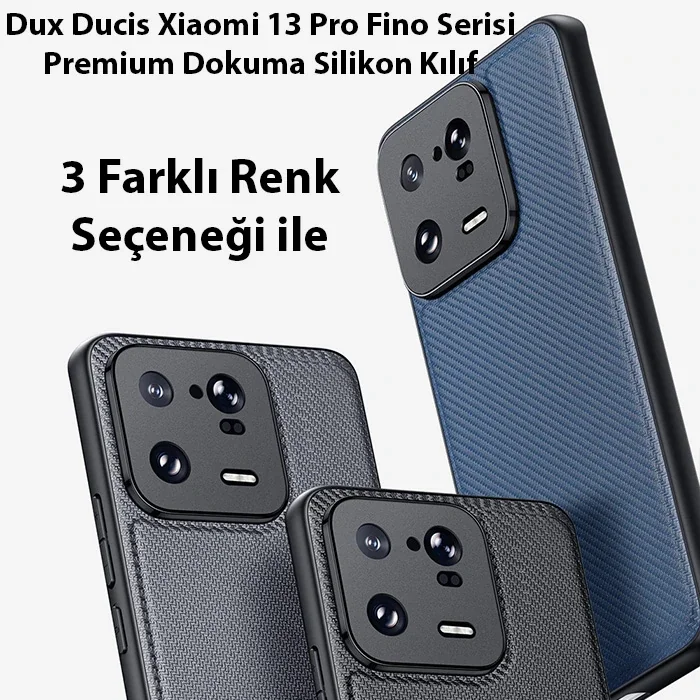 Xiaomi 13 Pro Fino Serisi Premium Dokuma Silikon Kılıf - Darbeye Dayanıklı