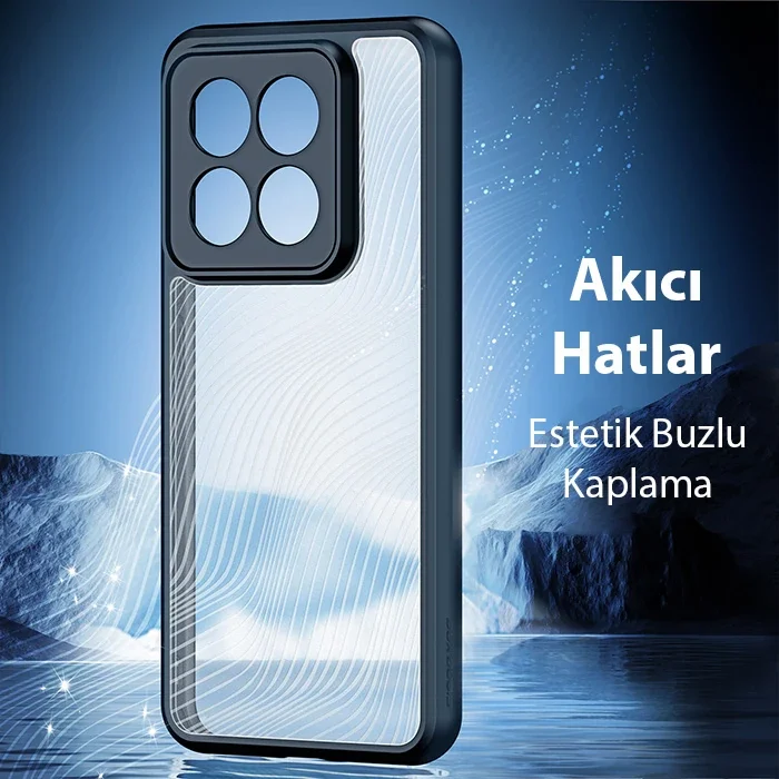 Xiaomi 14 Pro Kılıfı - Darbeye Dayanıklı Buzlu Sert PC-TPU