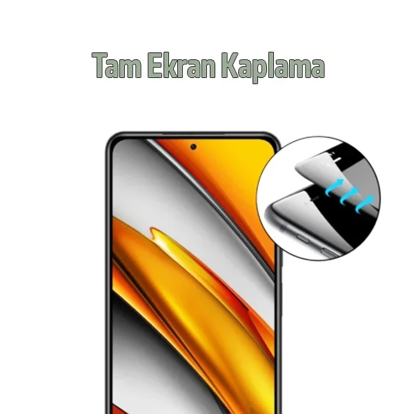Xiaomi Poco F3 Full Glue Full Kaplama Temper Cam Ekran Koruyucu - Kırılmaz Çerçeveli Film