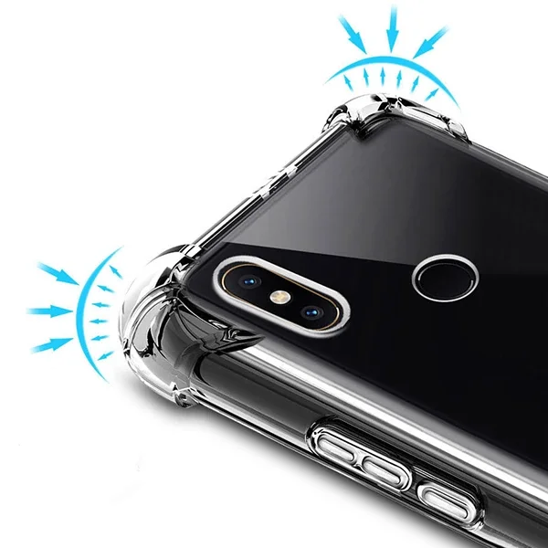 Xiaomi Redmi 6 Pro & A2 Lite Darbe Emici Şeffaf Silikon Kılıf - Şeffaf Koruma