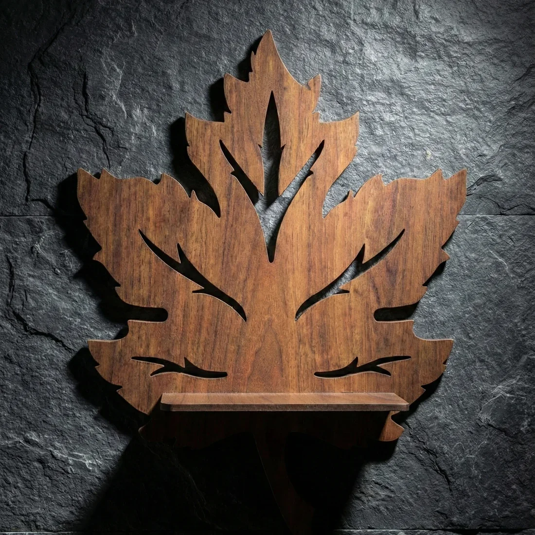 Northcity Yaprak Formunda MDF Duvar Rafı - Modern Mini Bitki ve O