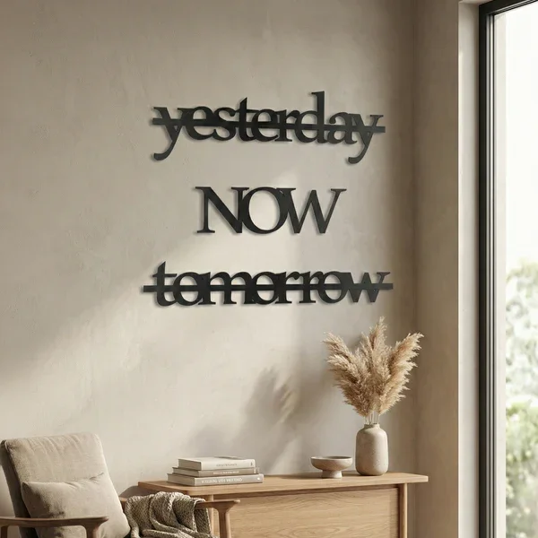 Northcity Yesterday Now Tomorrow Duvar Yazısı MDF Lazer Kesim - M