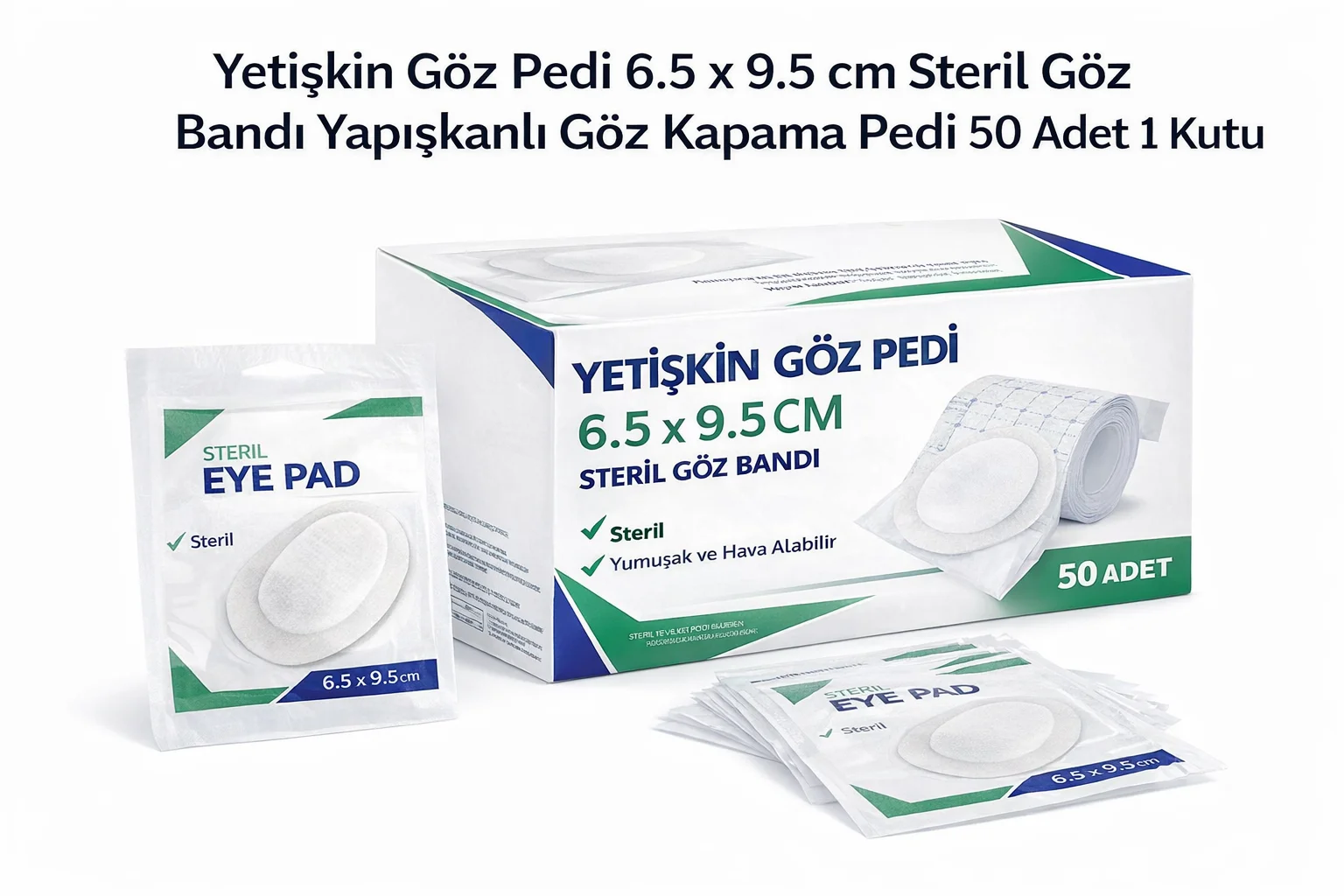 Northcity Yetişkin Göz Pedi 6.5 x 9.5 cm Steril Göz Bandı Yapışka