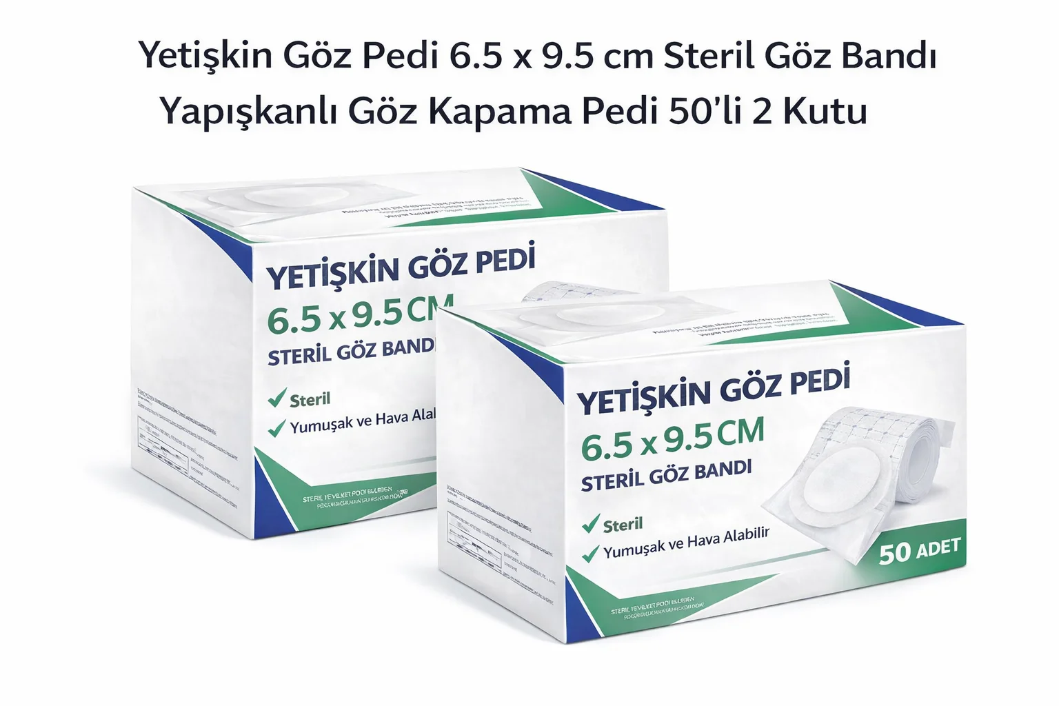 Northcity Yetişkin Göz Pedi 6.5x9.5 cm Steril Göz Bandı 50’li 2 K