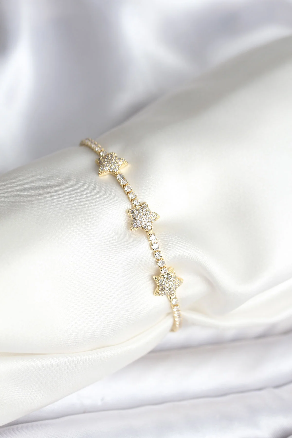 Northcity Yıldız Model Zirkon Taşlı Gold Renk Pirinç Su Yolu Kadı