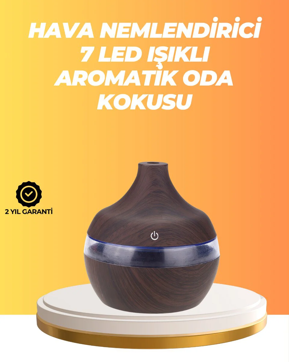 Yoga ve Meditasyon İçin Ultrasonik Hava Nemlendirici - Sessiz Çalışma ve 7 Renk LED Atmosfer