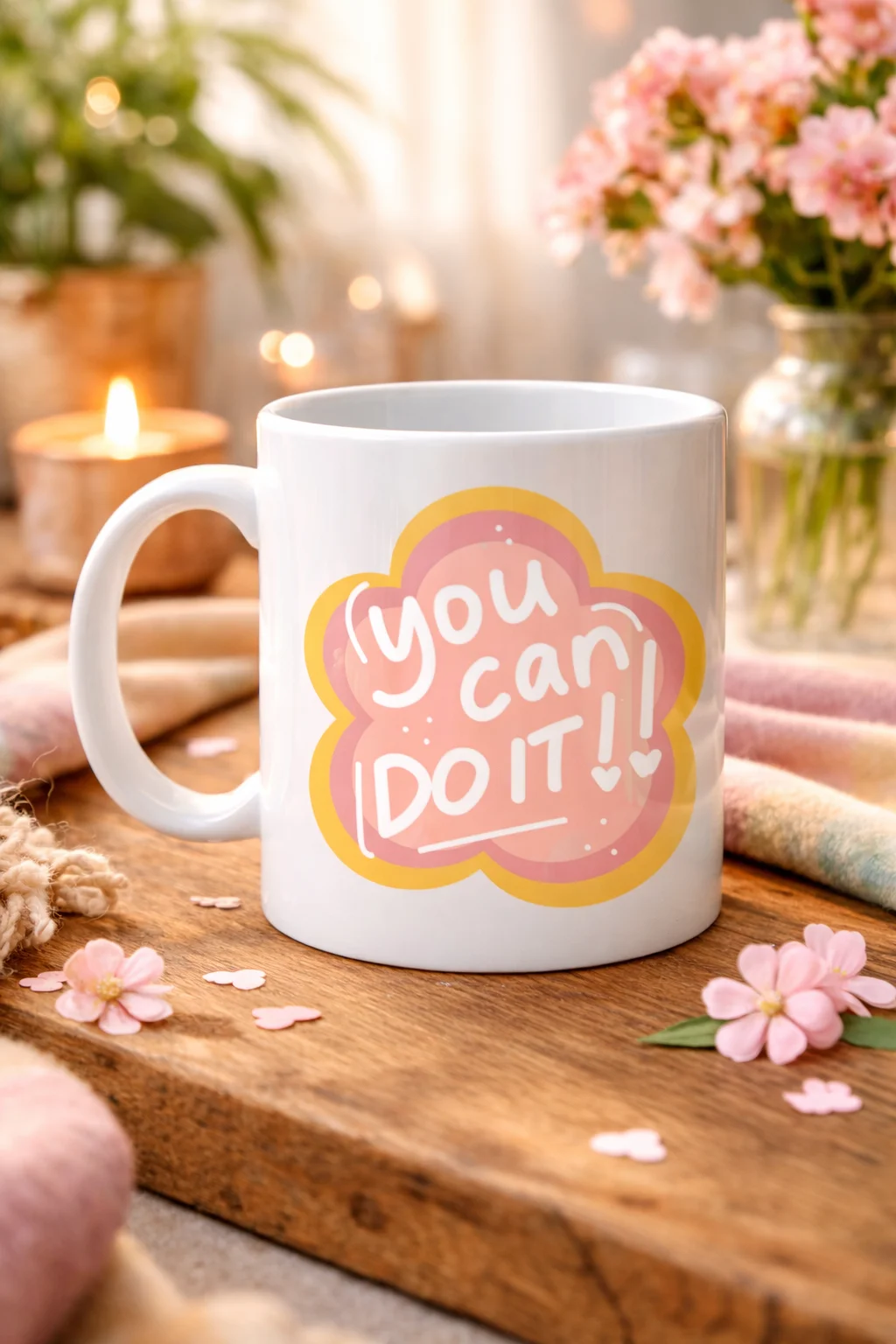 Northcity You Can Do It Yazılı Porselen Kupa - Motivasyon Veren Ç
