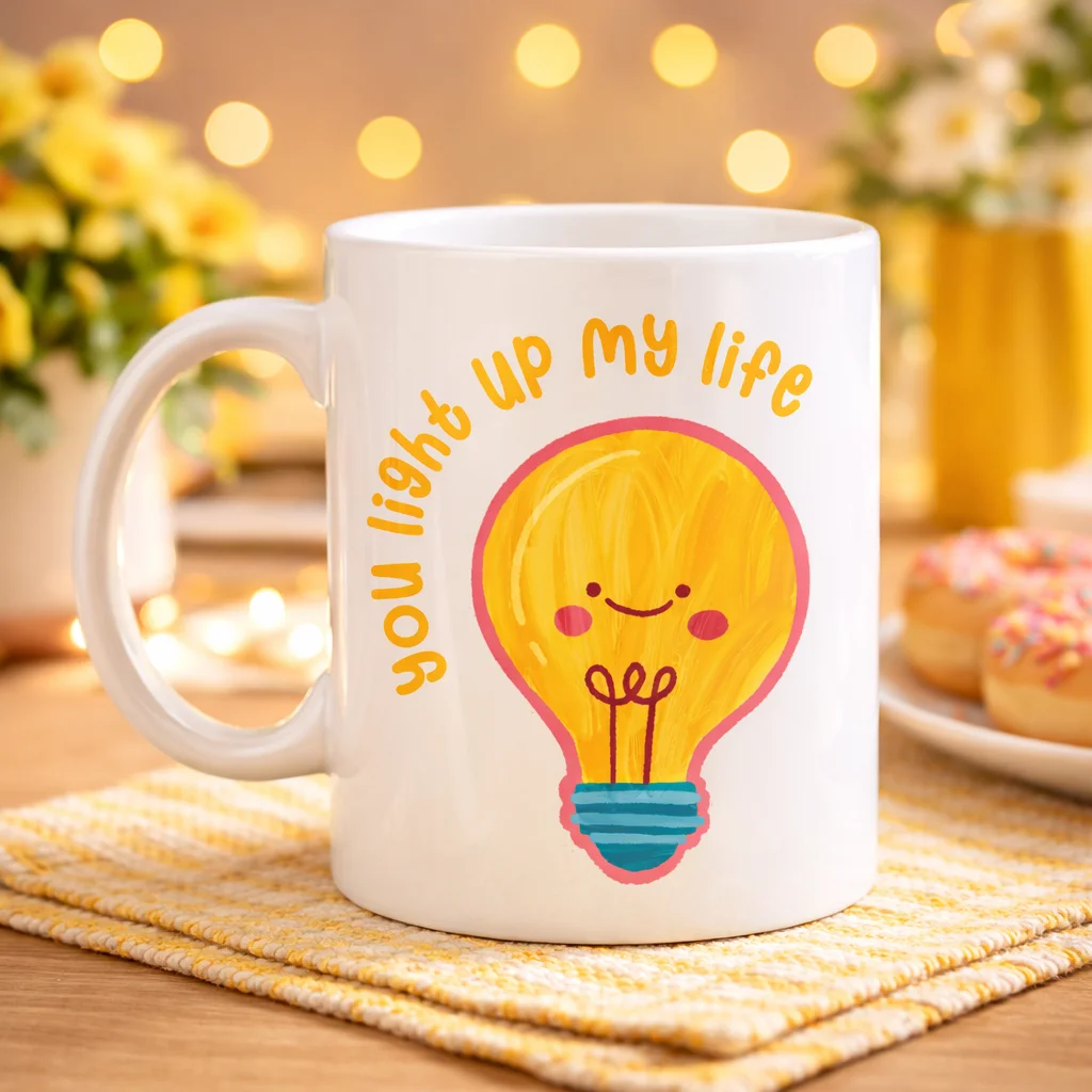 Northcity You Light Up My Life Tasarımlı Porselen Kupa Model 15 -